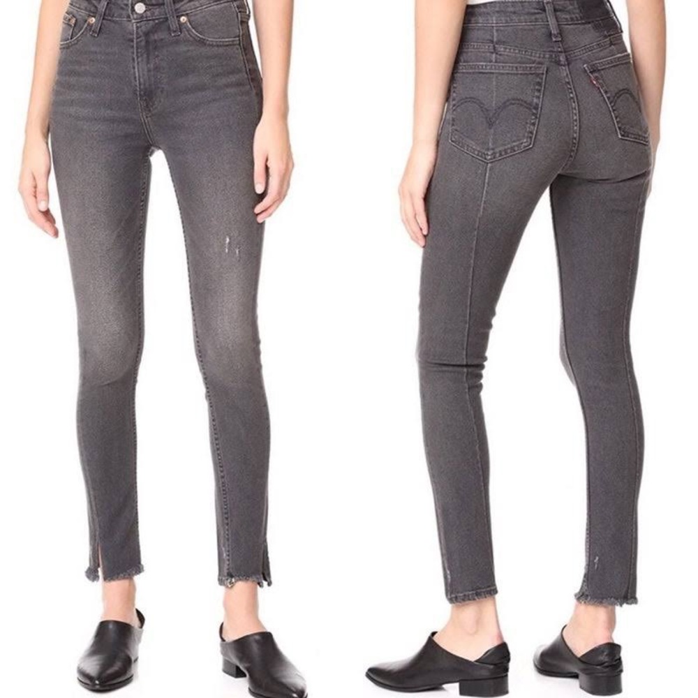 Levi’s 721 high rise skinny altered gray wash